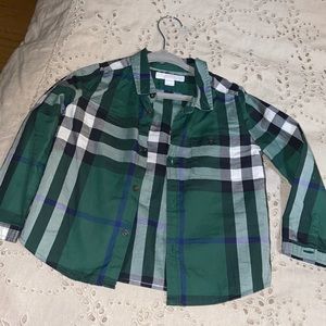 Burberry vintage green check shirt . 2yo